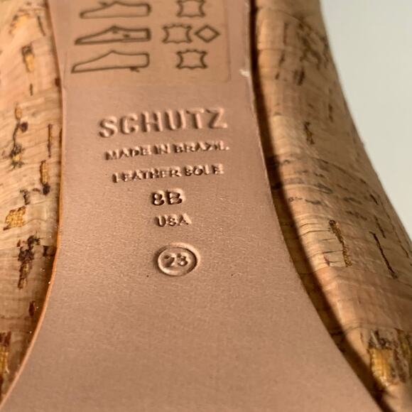 Schutz Pattie Platform Pump Heels sz 8 US Chunky Sandal Silver Cork Cyber Y2K - Picture 12 of 13